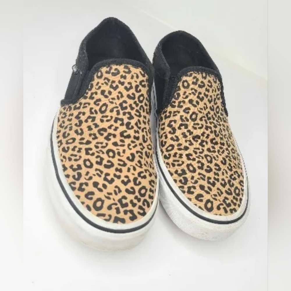 VANS Womens Slip-On Asher 500714 Cheetah Print Flat Shoes Size 8